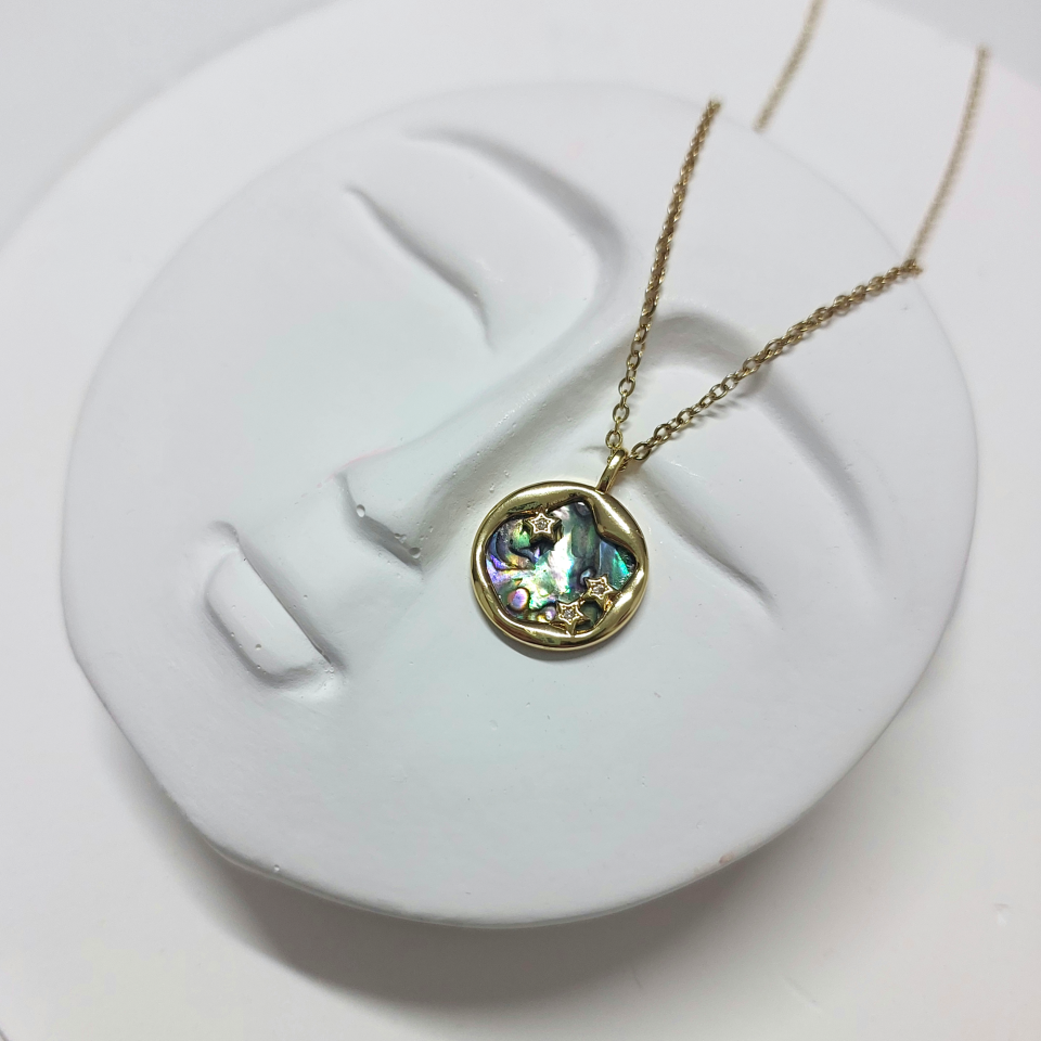 Çelik Abalone Kabuk Yıldız Kolye