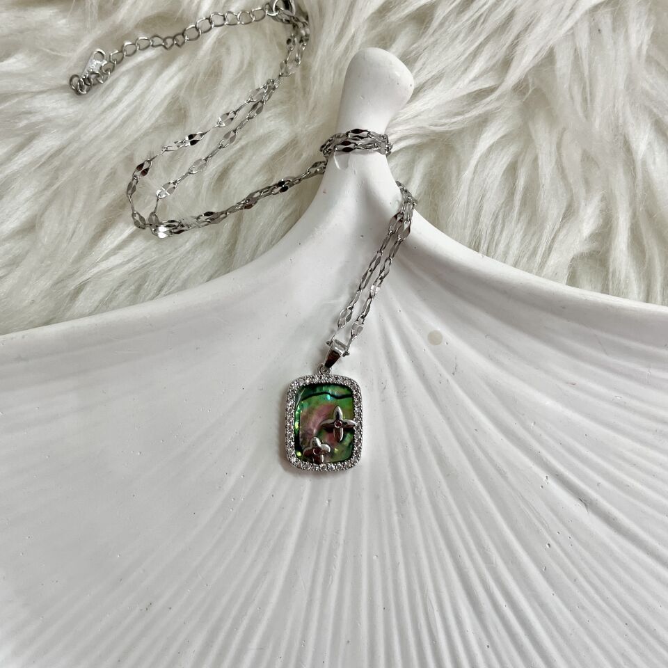 Çelik Abalone Kabuk Yıldız Kolye