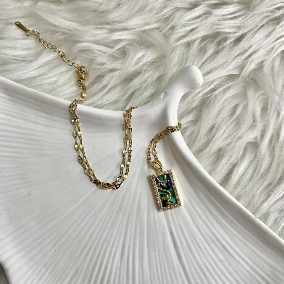 Çelik Abalone Kabuk Kolye