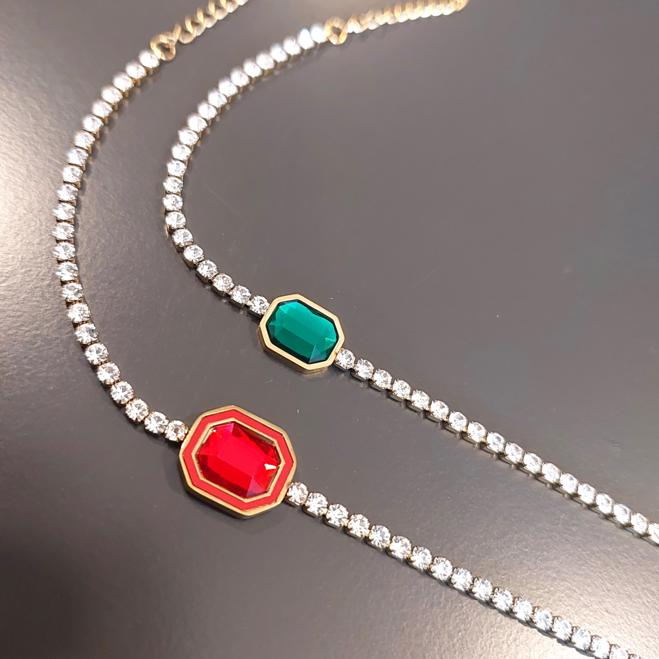 Zirkon Su Yolu Çelik Kolye