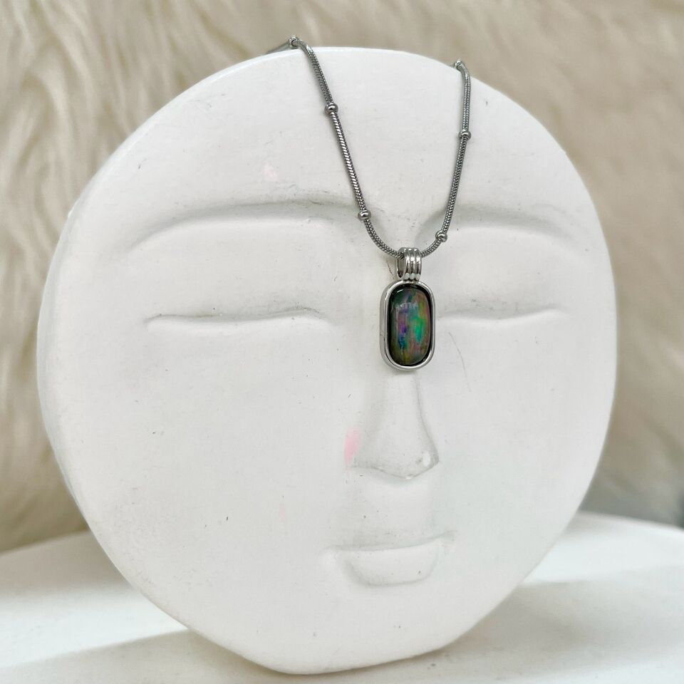 Çelik Abalone Kabuk Kolye