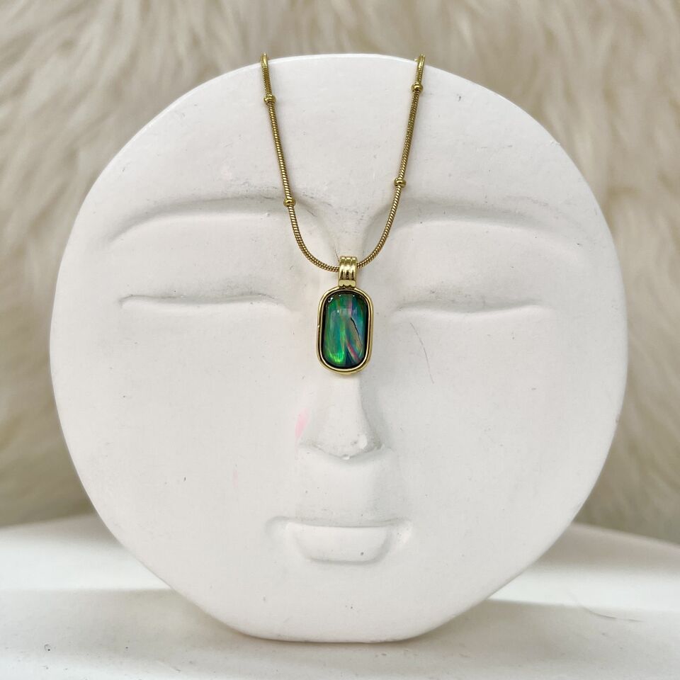 Çelik Abalone Kabuk Kolye