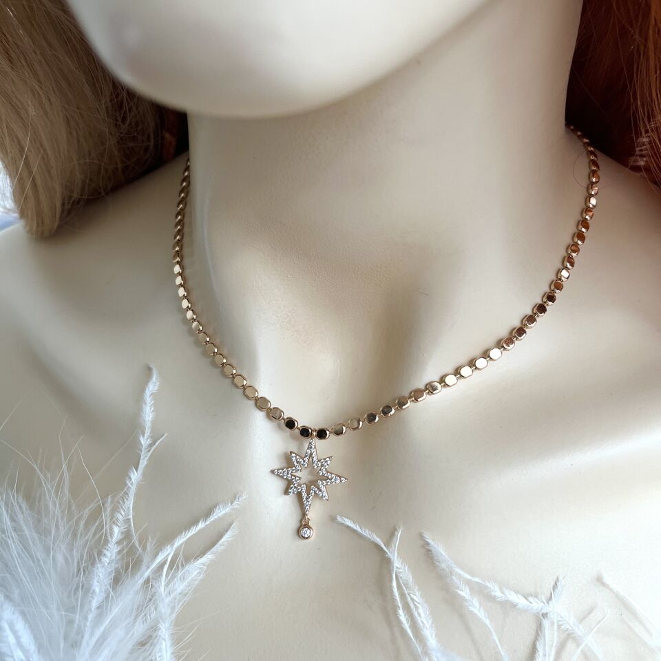 Özel Seri Ezme Zincir Yıldız Kolye