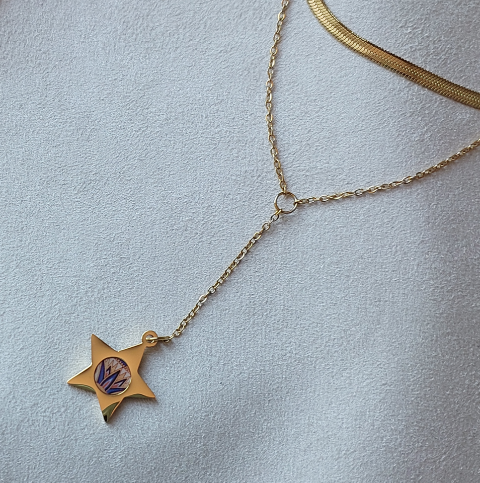 Çelik Yıldızlı Kolye
