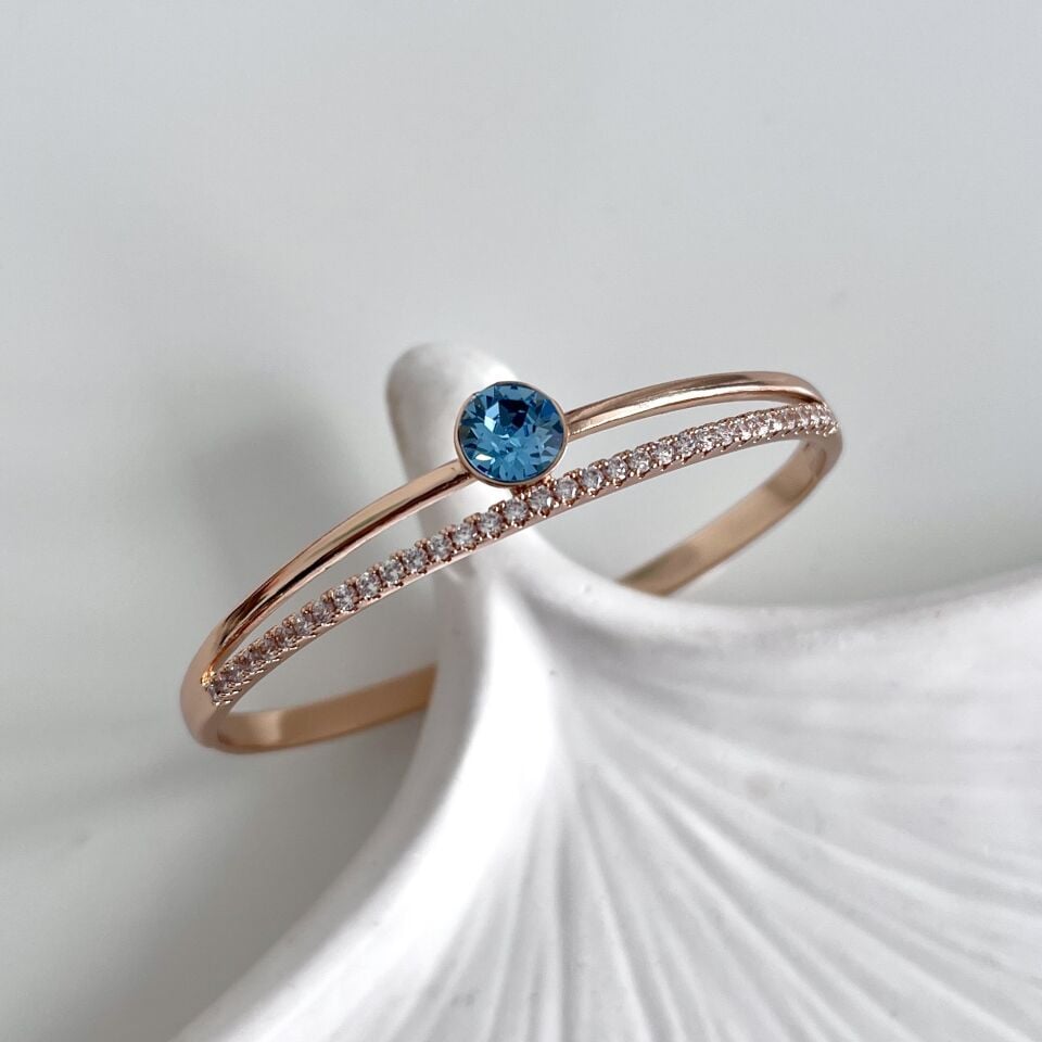 Xuping Mavi Taşlı Vip Kelepçe