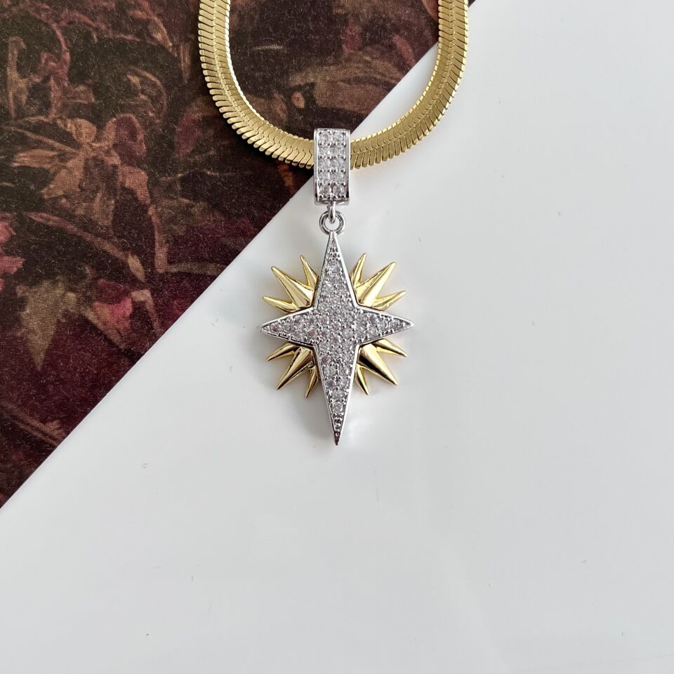 Çelik Şimal Yıldızı Kolye