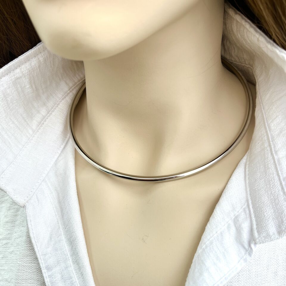Çelik Sade Choker Kolye