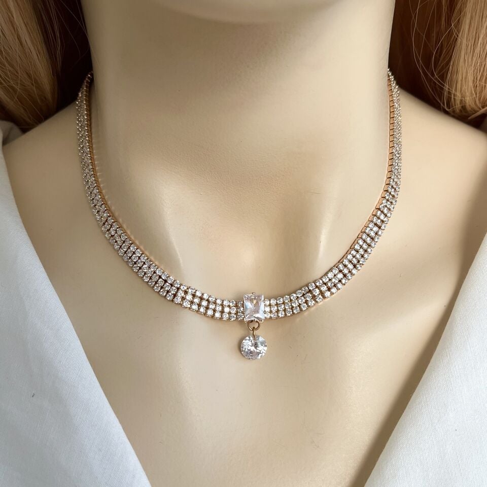 Xuping Üç Sıra Su Yolu Kolye