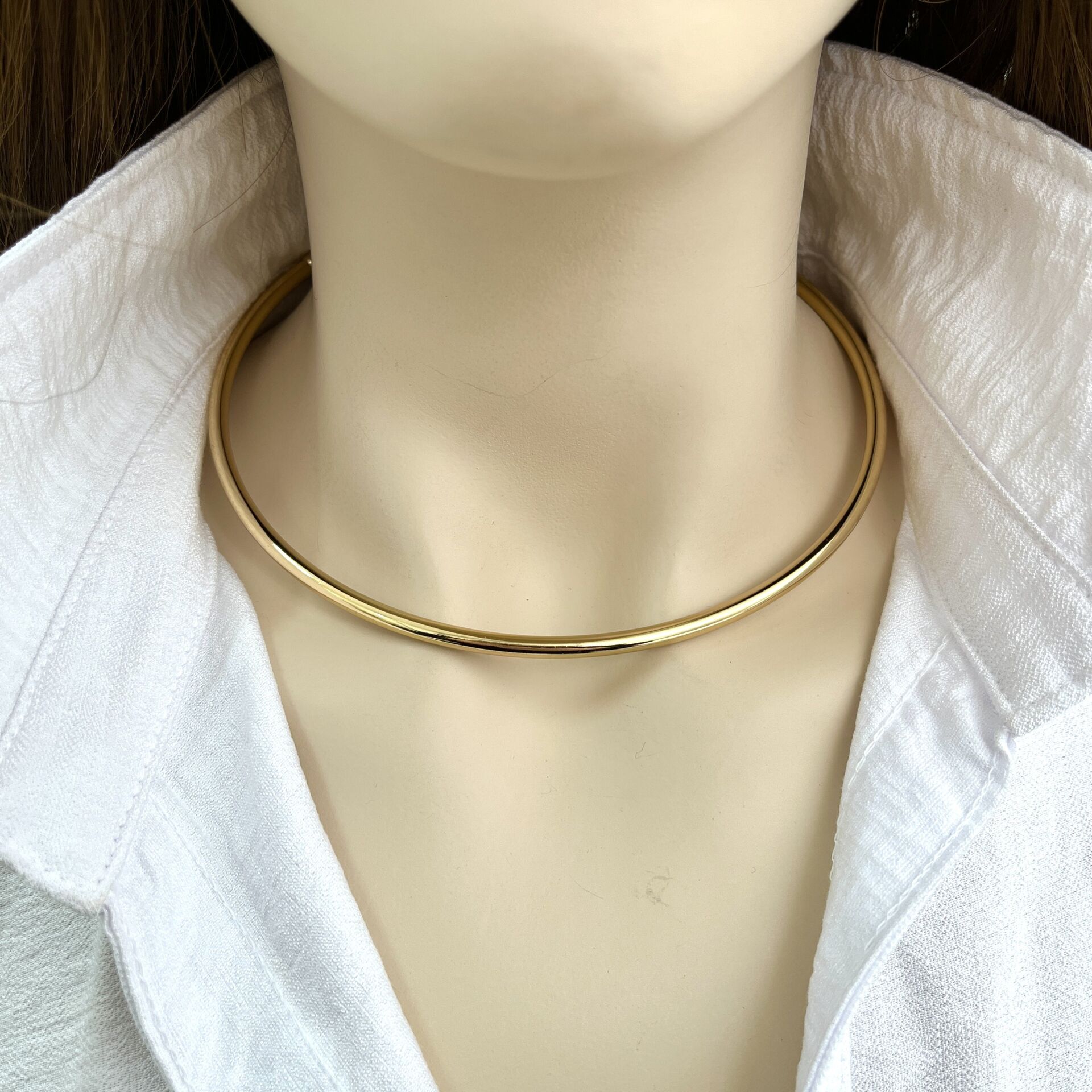 Çelik Sade Choker Kolye