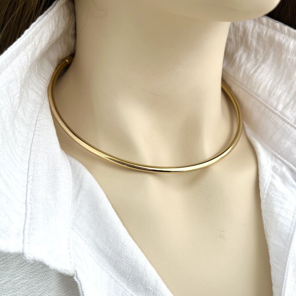 Çelik Sade Choker Kolye