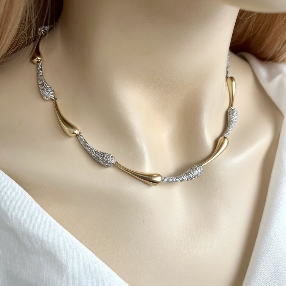 VIP Taşlı Bottega Kolye