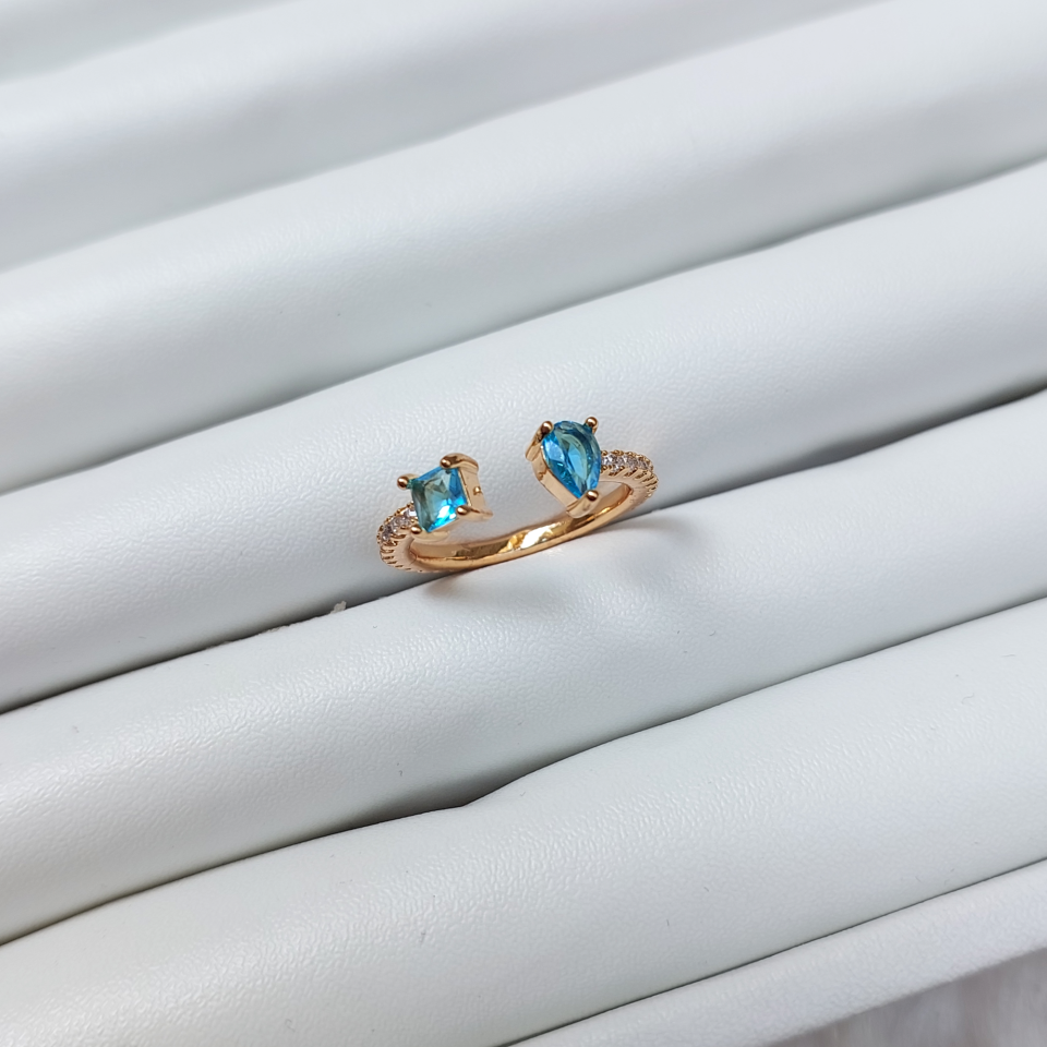 Çelik Mavi Zirkon Yüzük