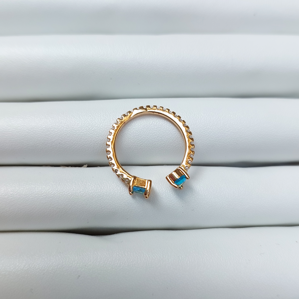 Çelik Mavi Zirkon Yüzük