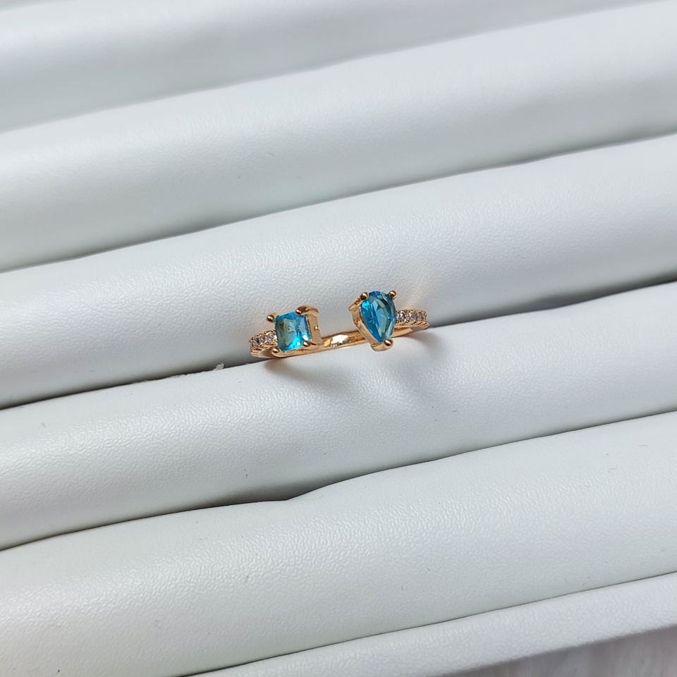 Çelik Mavi Zirkon Yüzük