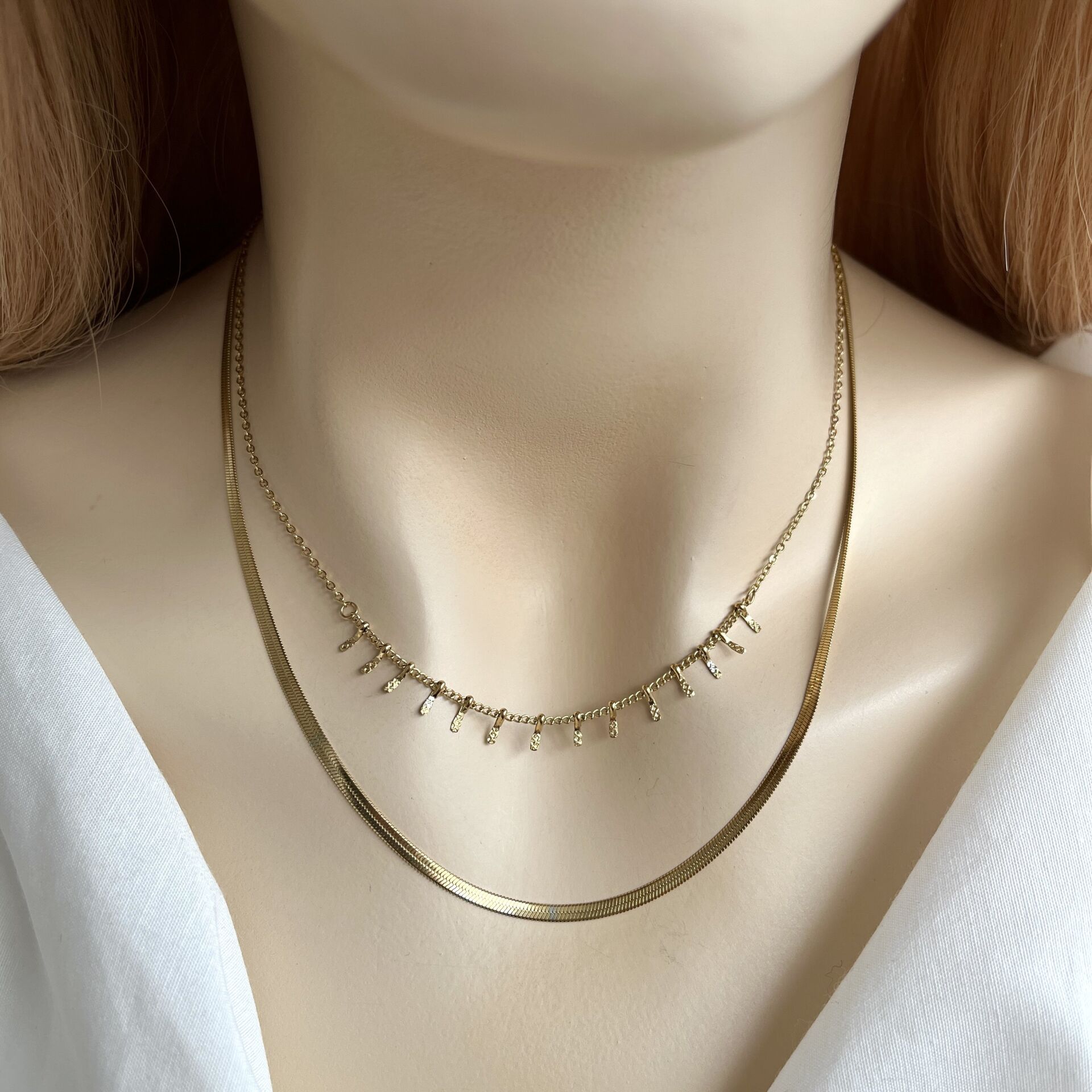 Çelik İkili İtalyan Zincir Kolye