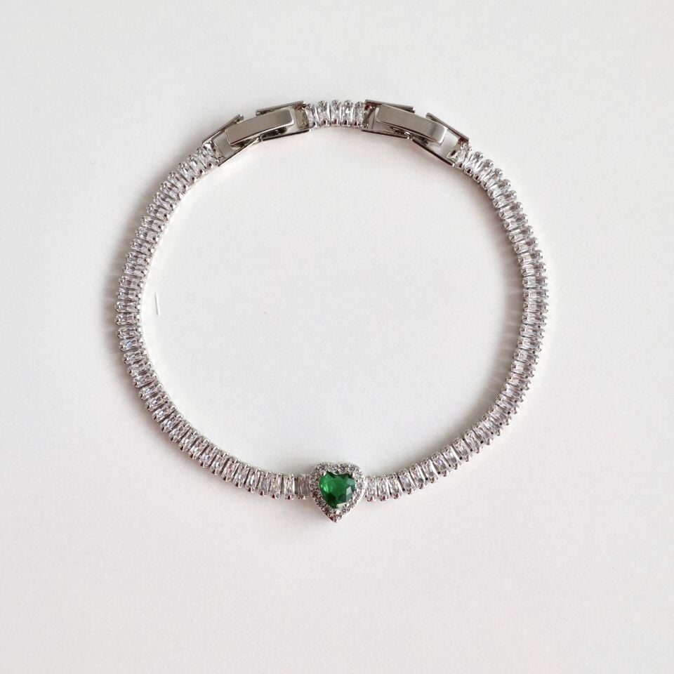 Özel Seri Yeşil Kalp Bileklik