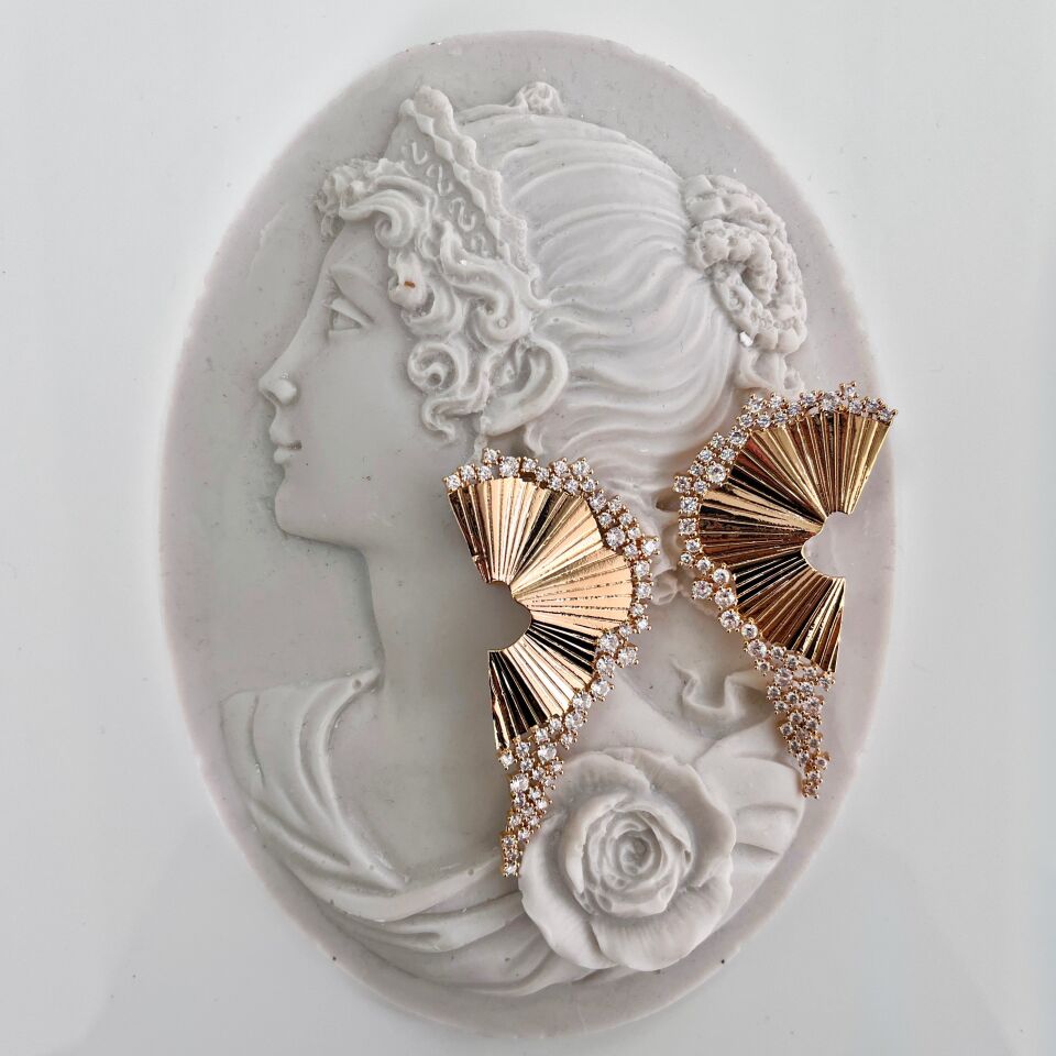 Özel Tasarım Zirkon Taşlı Küpe