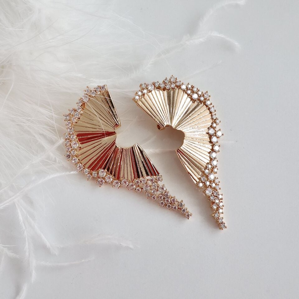 Özel Tasarım Zirkon Taşlı Küpe