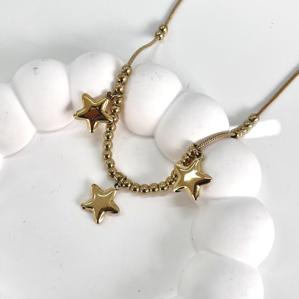 Çelik Yıldızlı Kolye