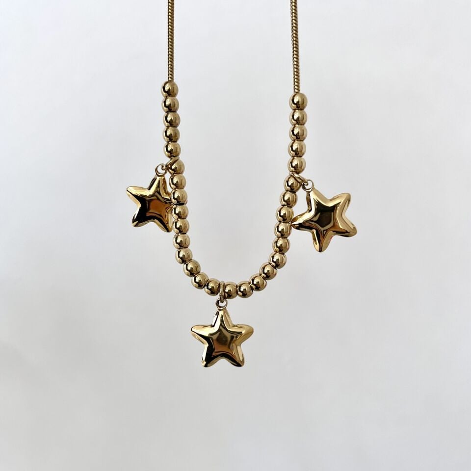 Çelik Yıldızlı Kolye