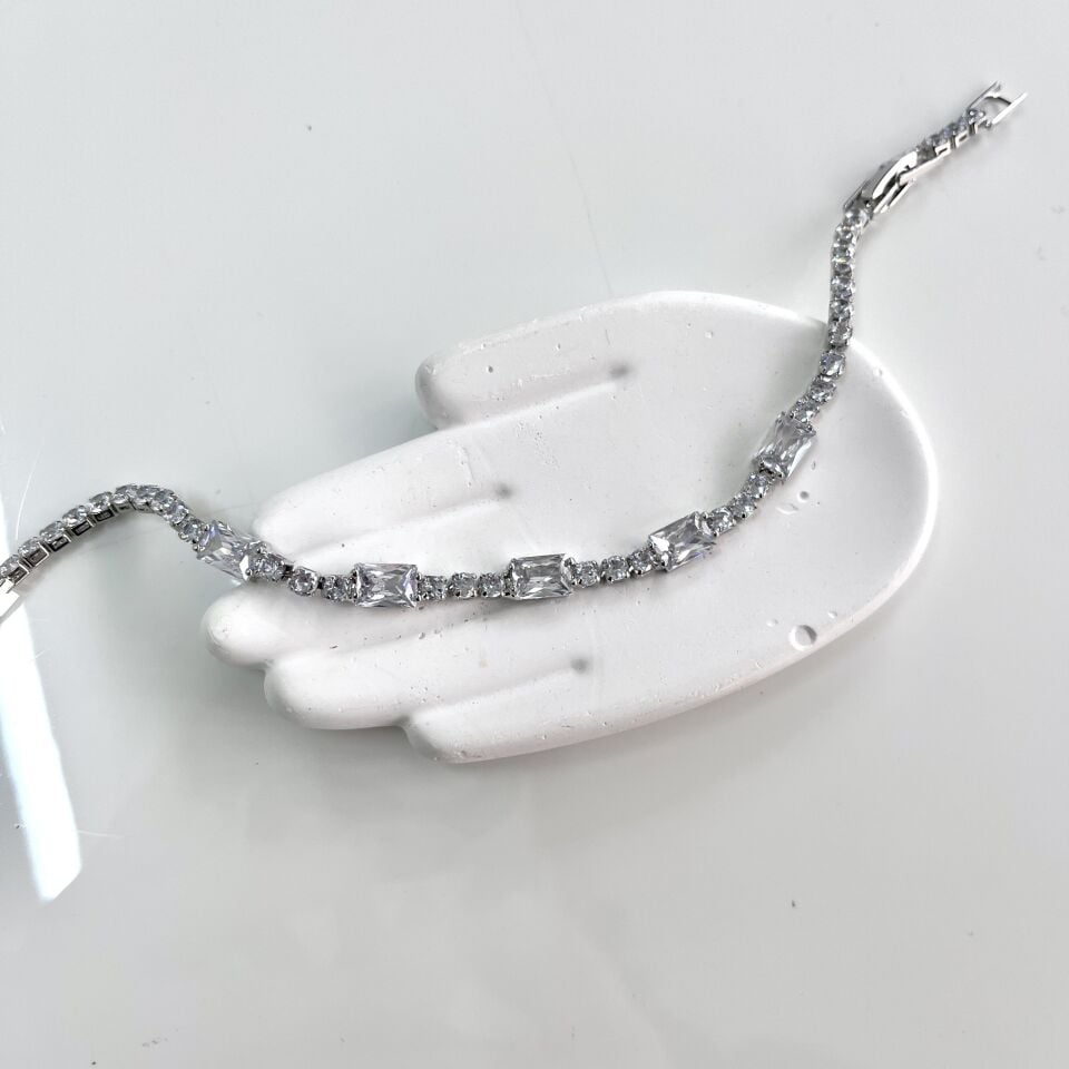 Özel Seri Rodyum Kaplama Zirkon Bileklik