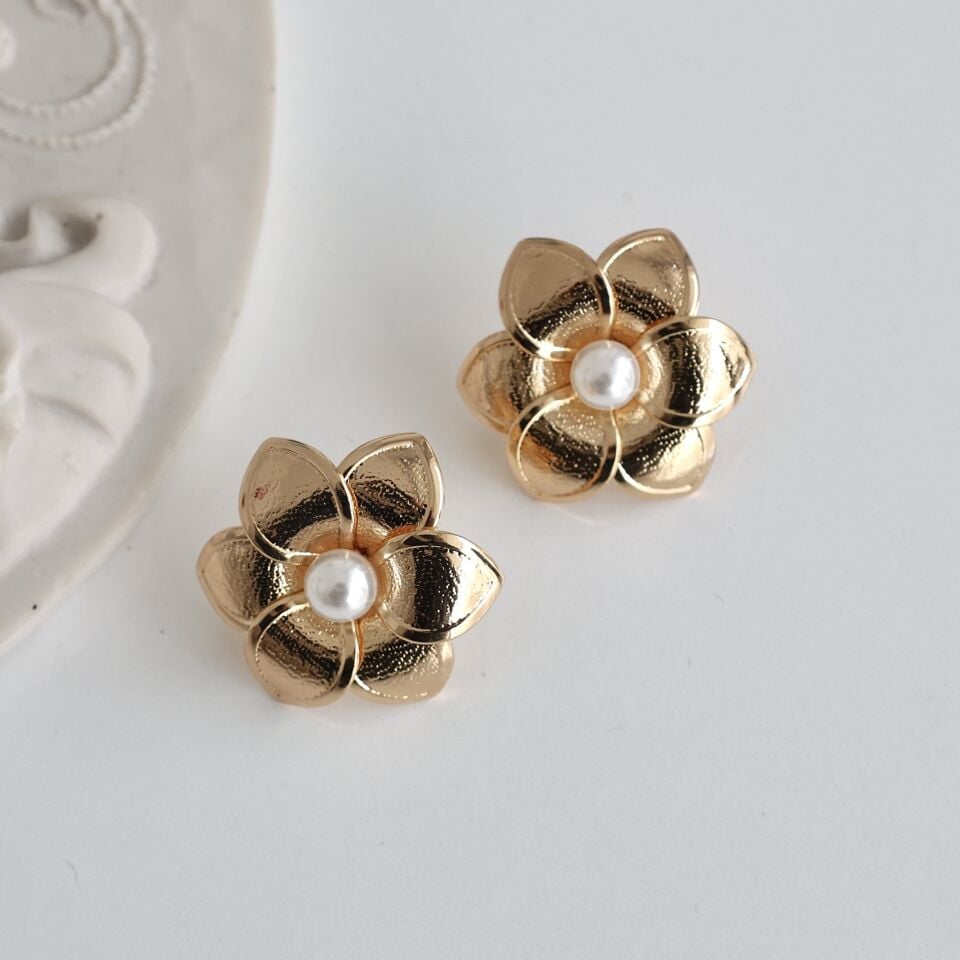 İthal Çiçek Plaka Küpe