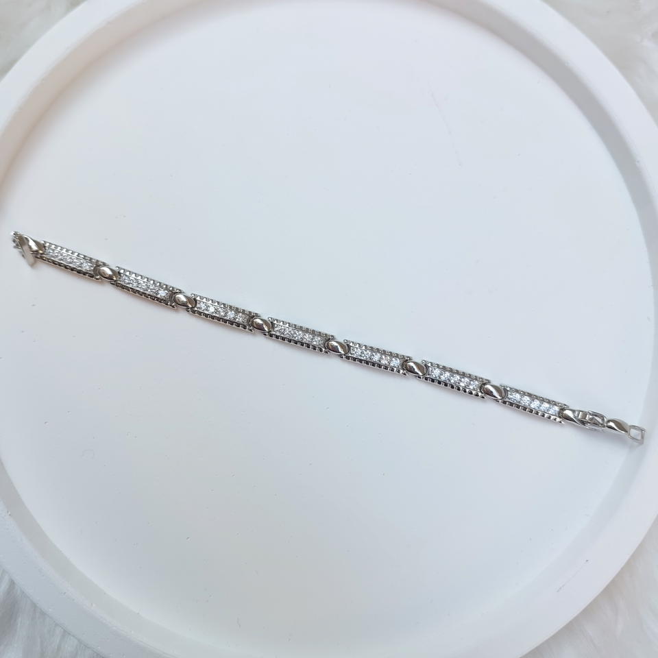 Çelik Zirkon Taşlı Bileklik