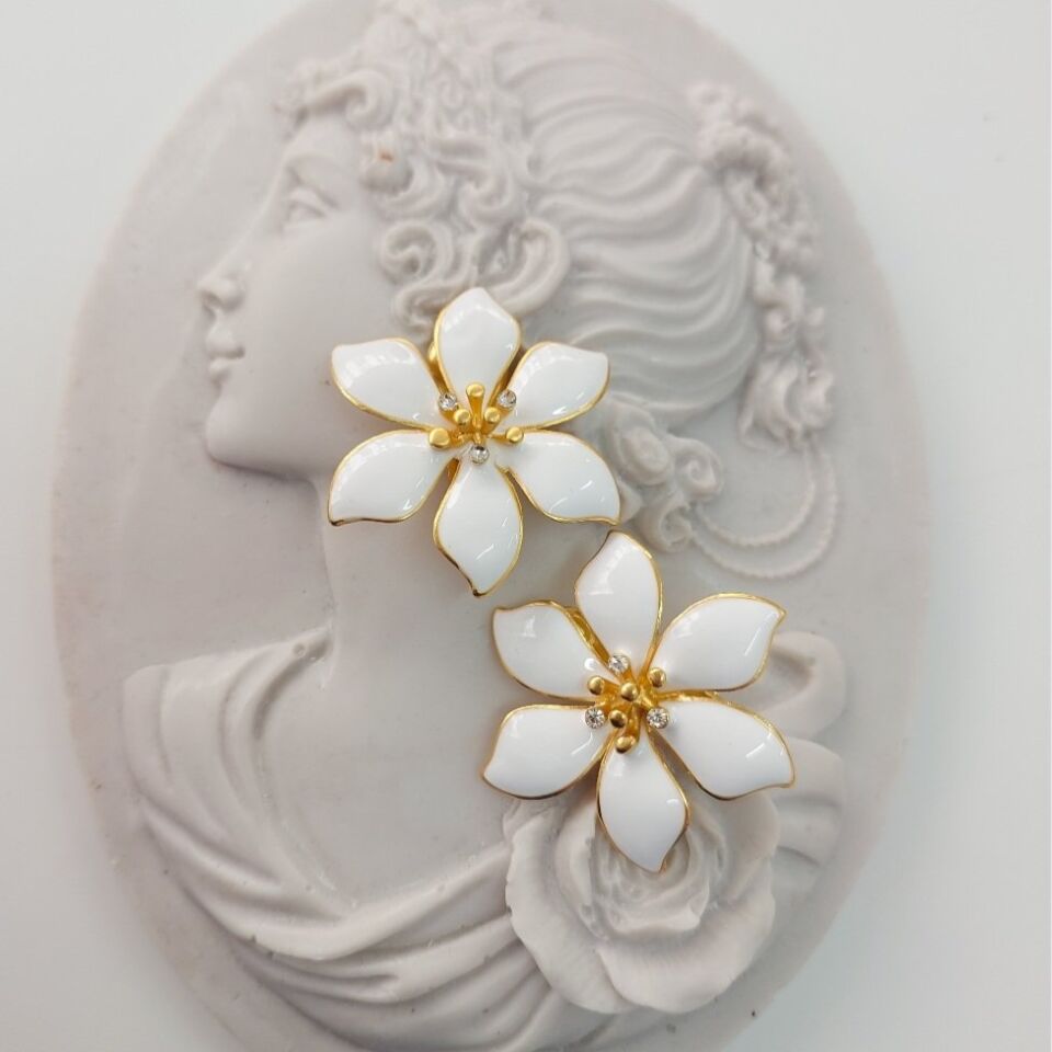 İthal Seri Mineli Çicek Küpe