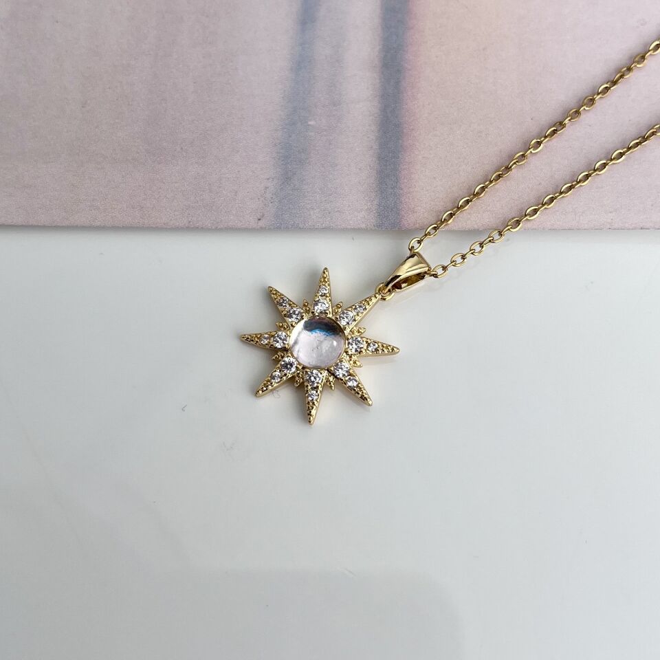 Çelik Taşlı Yıldız Kolye