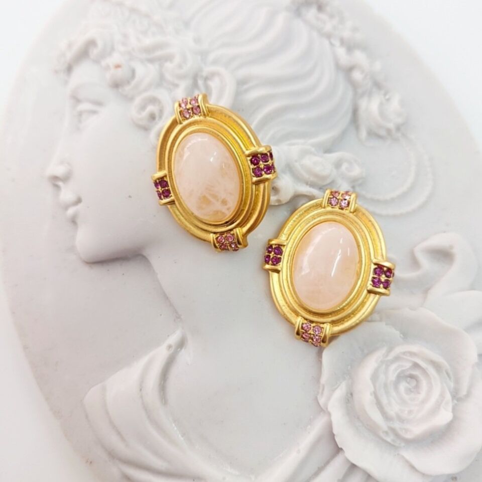 İthal Seri Pembe Kuvars Küpe