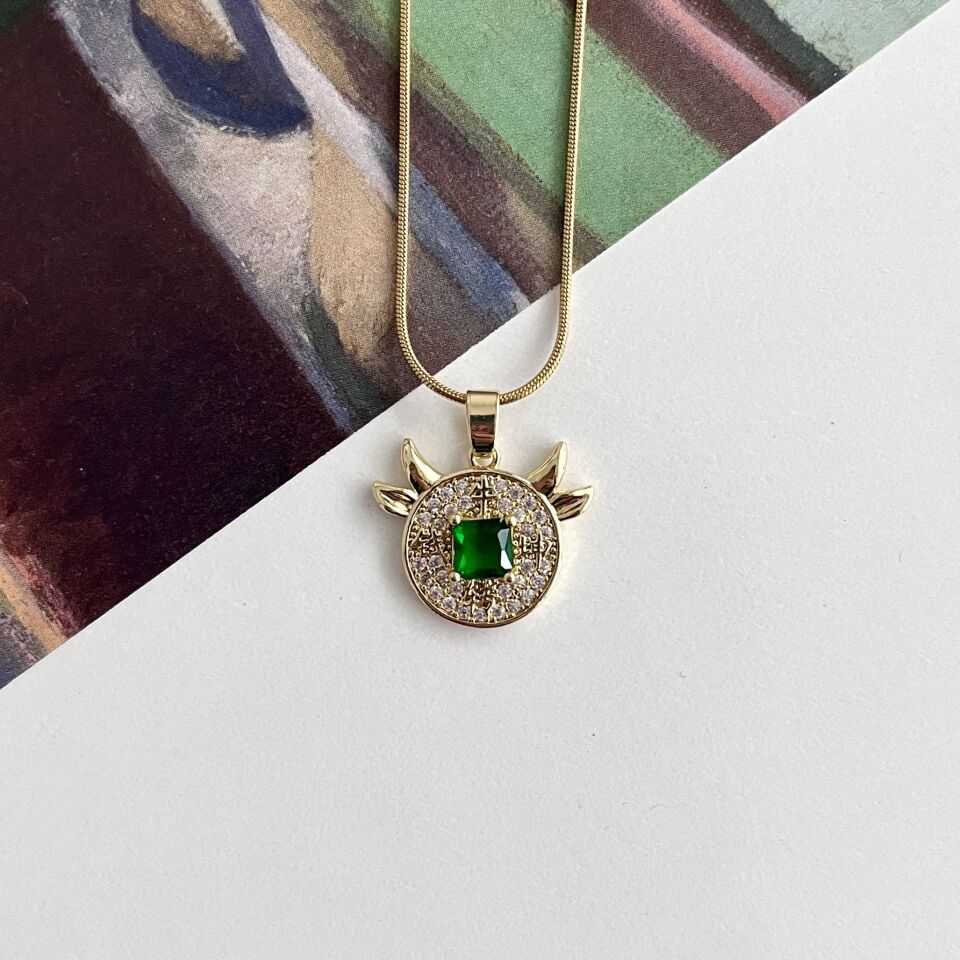 Çelik Zirkon Taş Kolye