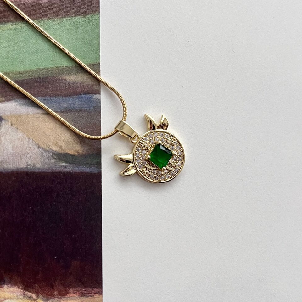 Çelik Zirkon Taş Kolye