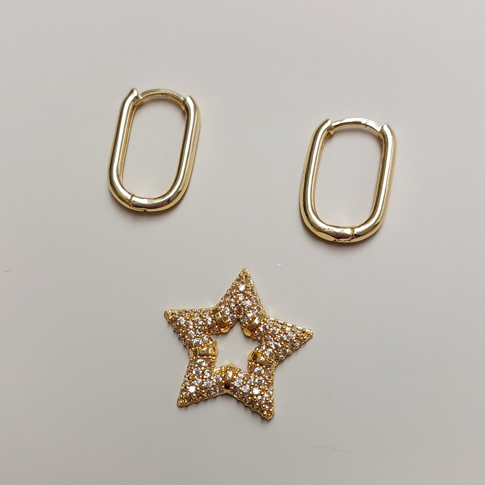 Özel Seri Zirkon Taşlı Yıldız Küpe