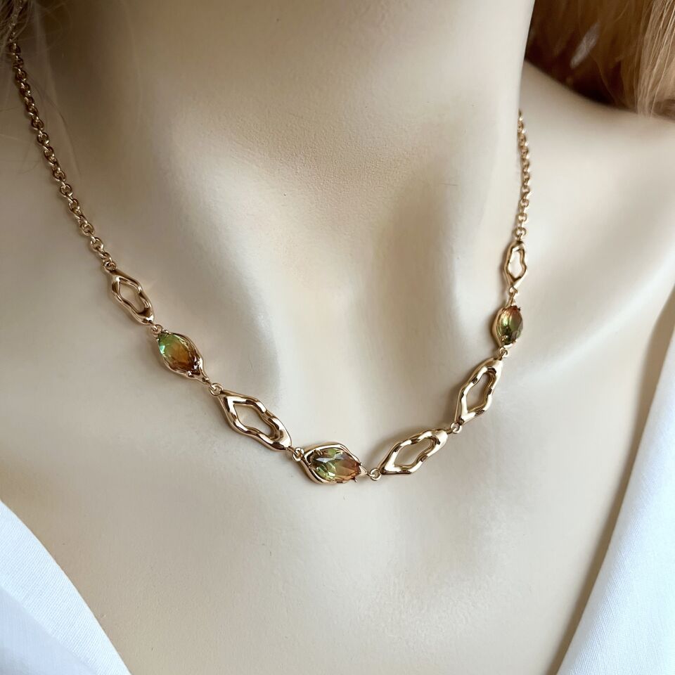 Xuping VIP Renkli Taşlı Kolye