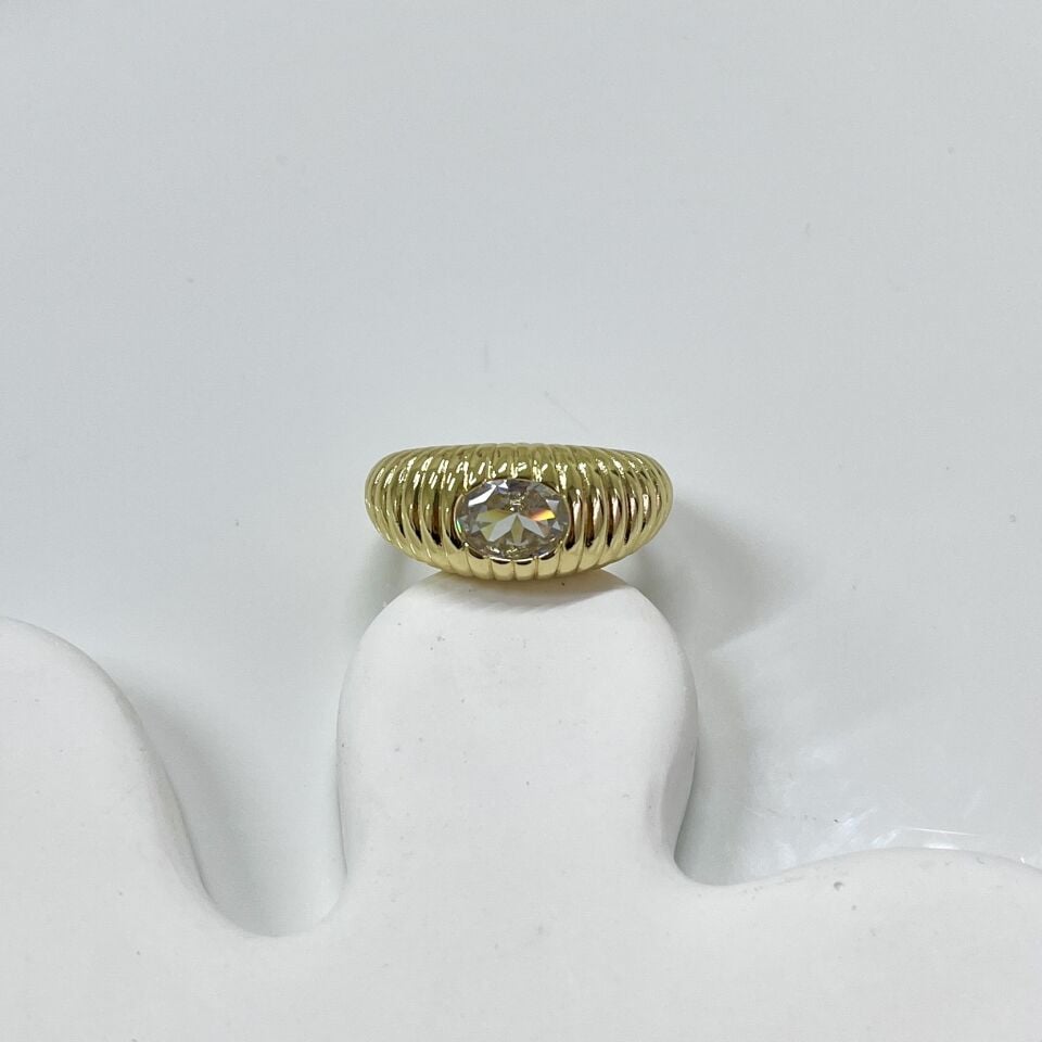 Çelik Taşlı Yüzük