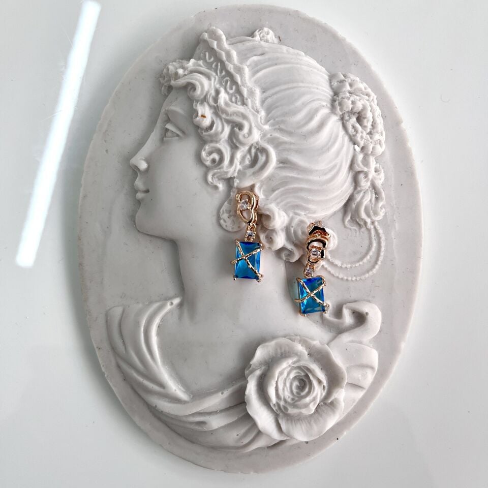 Xuping Mavi Taşlı Küpe