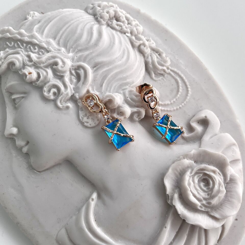 Xuping Mavi Taşlı Küpe