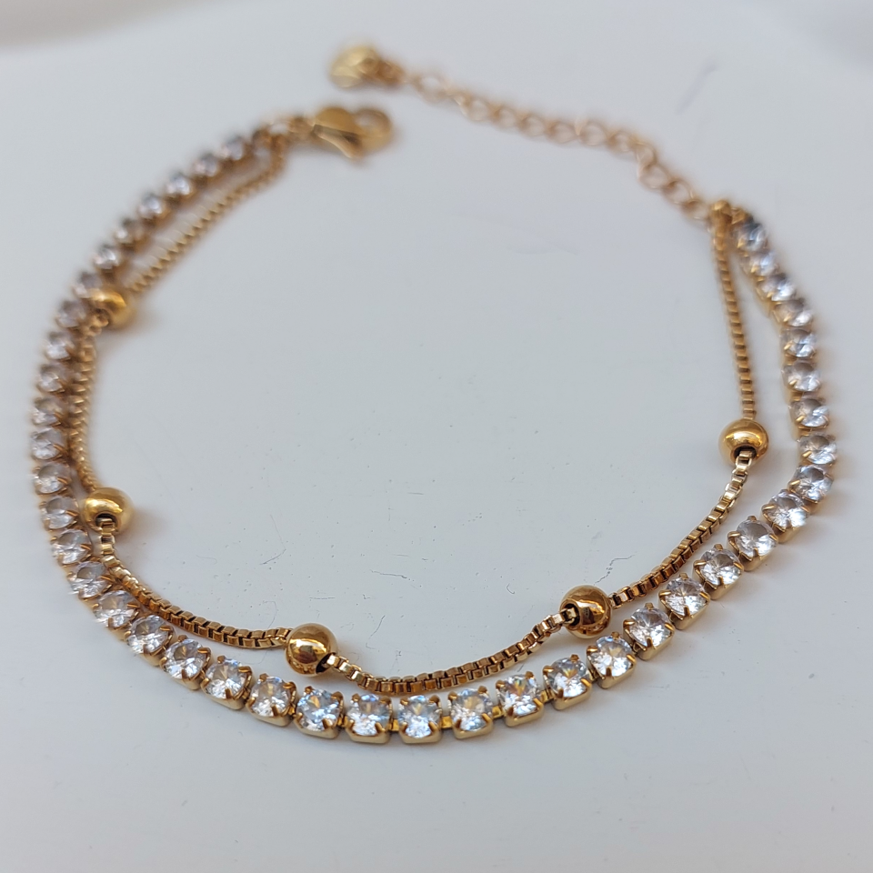 Çelik Su Yolu Zincir İkili Bileklik