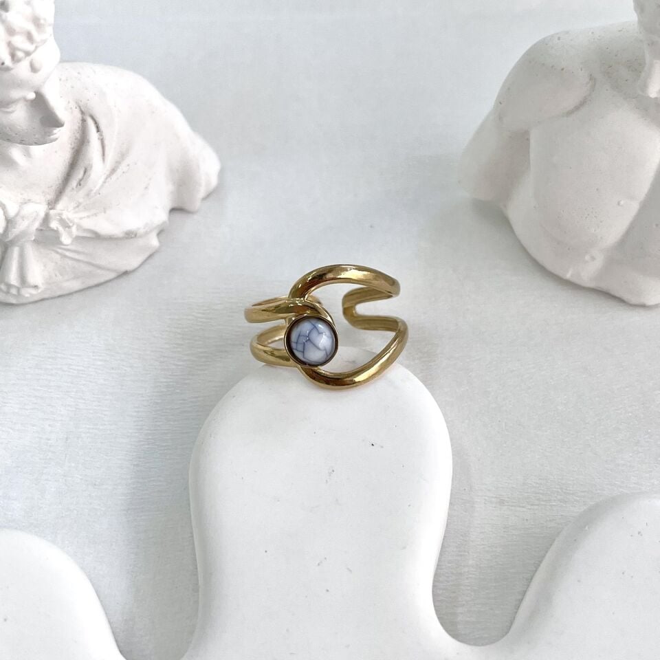 Çelik Firuze Taşı Yüzük