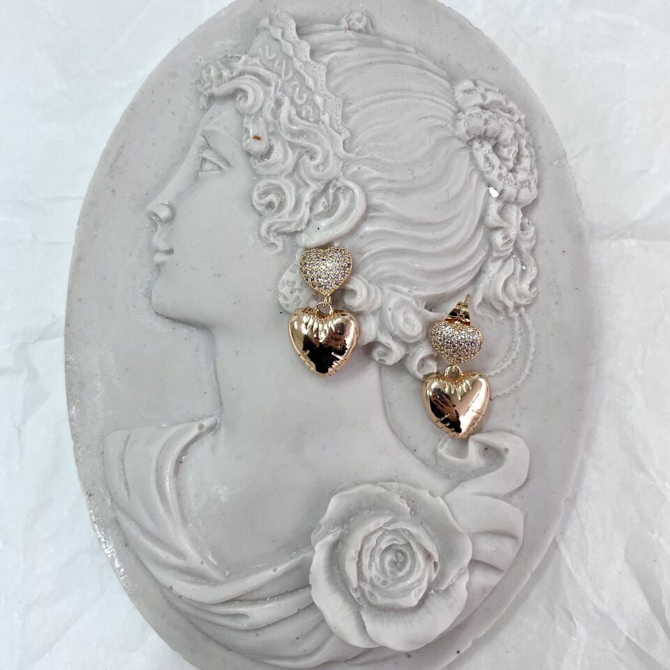 Xuping Zirkon Taşlı Kalp Küpe