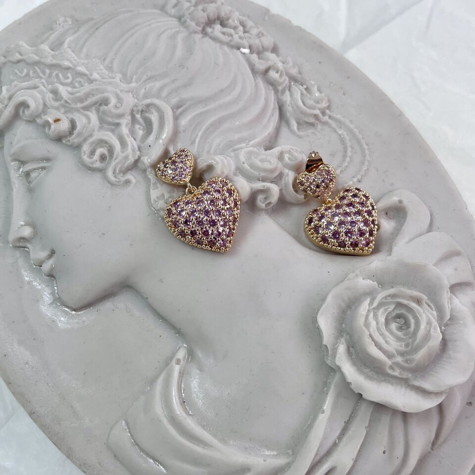 Xuping Zirkon Taşlı Kalp Küpe