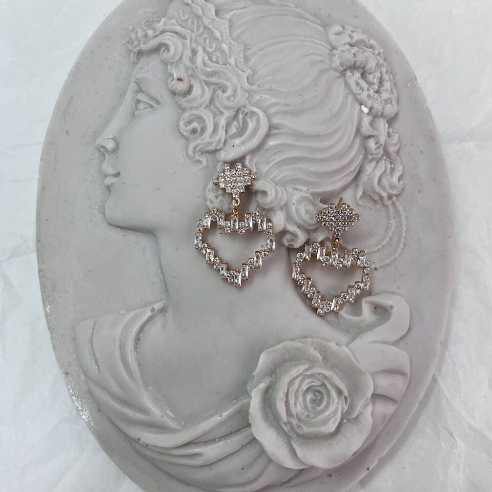 Xuping Zirkon Taşlı Kalp Küpe