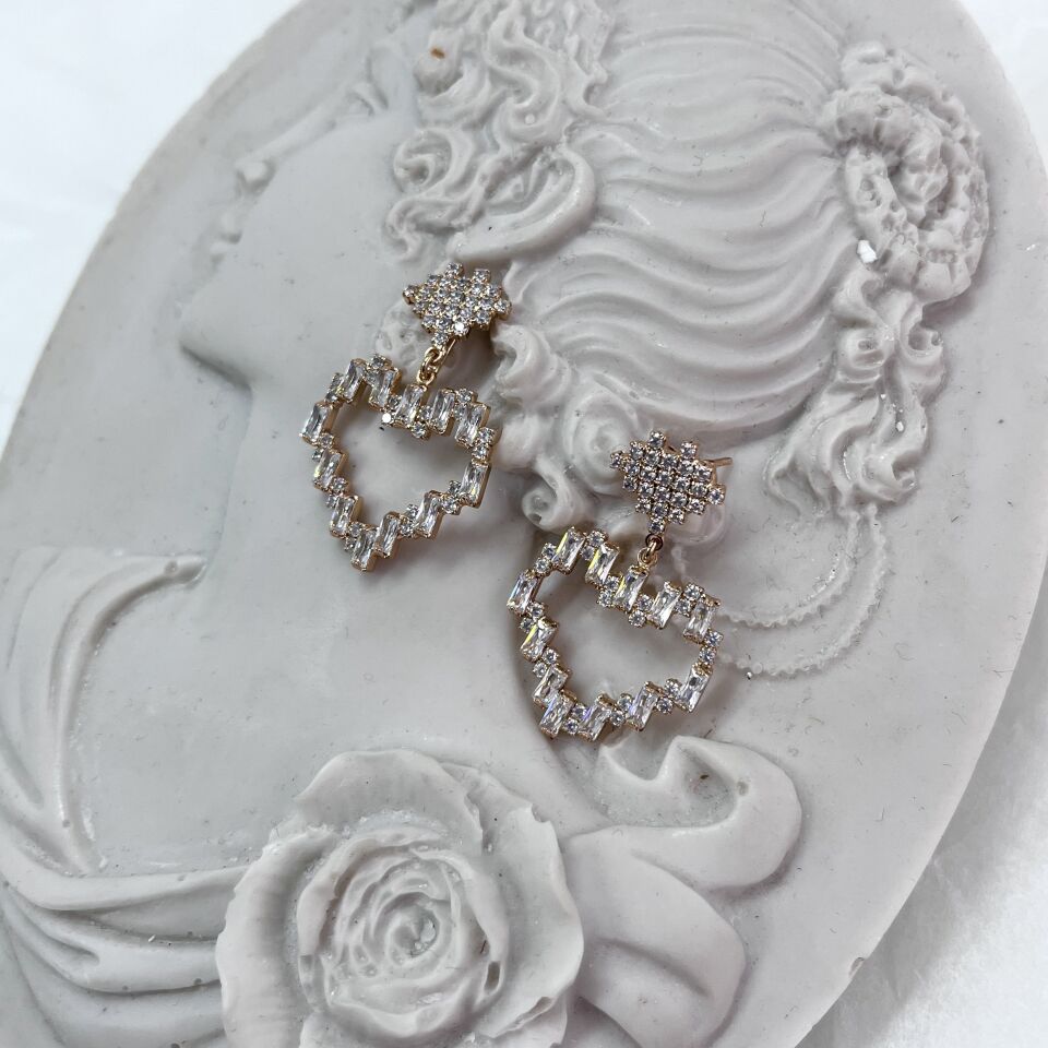 Xuping Zirkon Taşlı Kalp Küpe