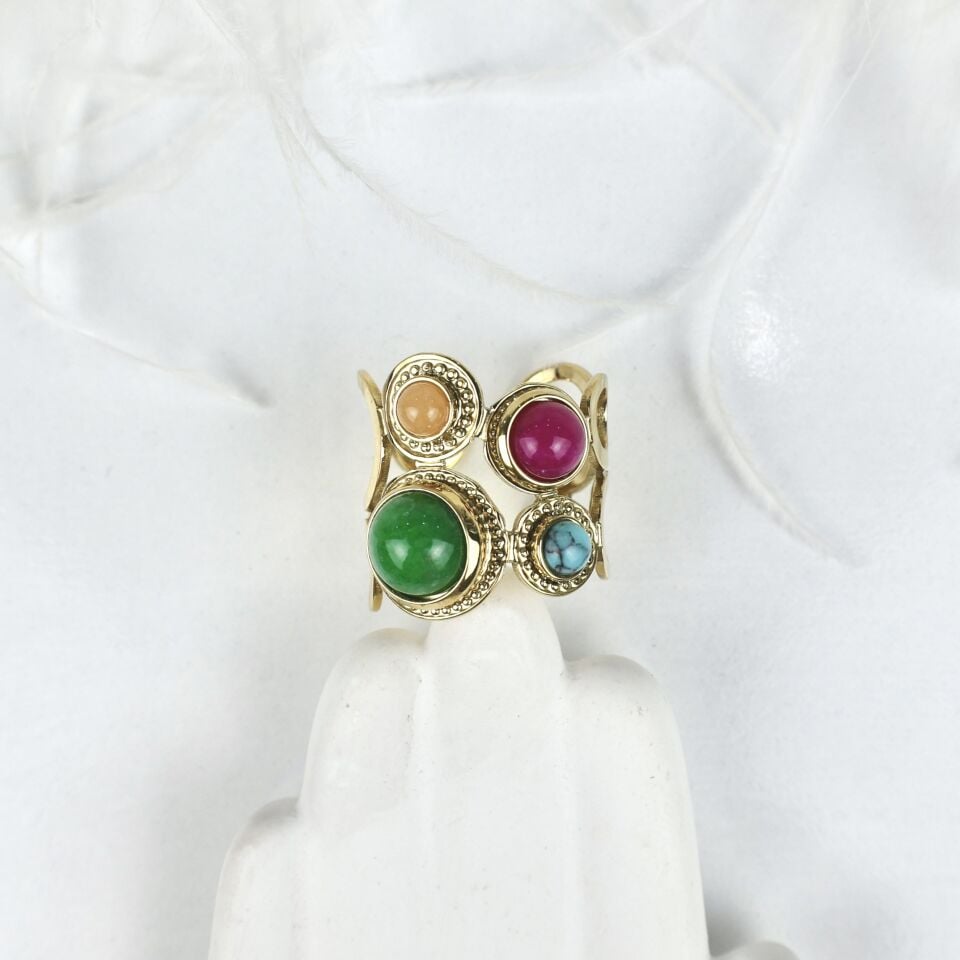 Çelik Turkuaz Taşı Yüzük