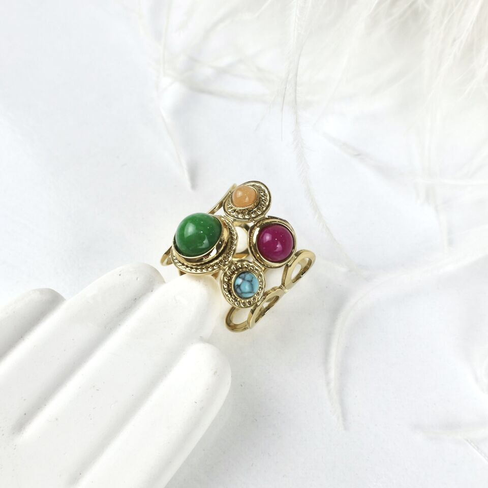 Çelik Turkuaz Taşı Yüzük