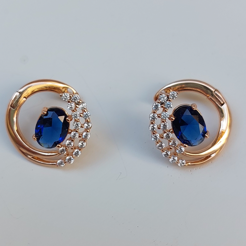 Xuping Lacivert Taşlı Küpe