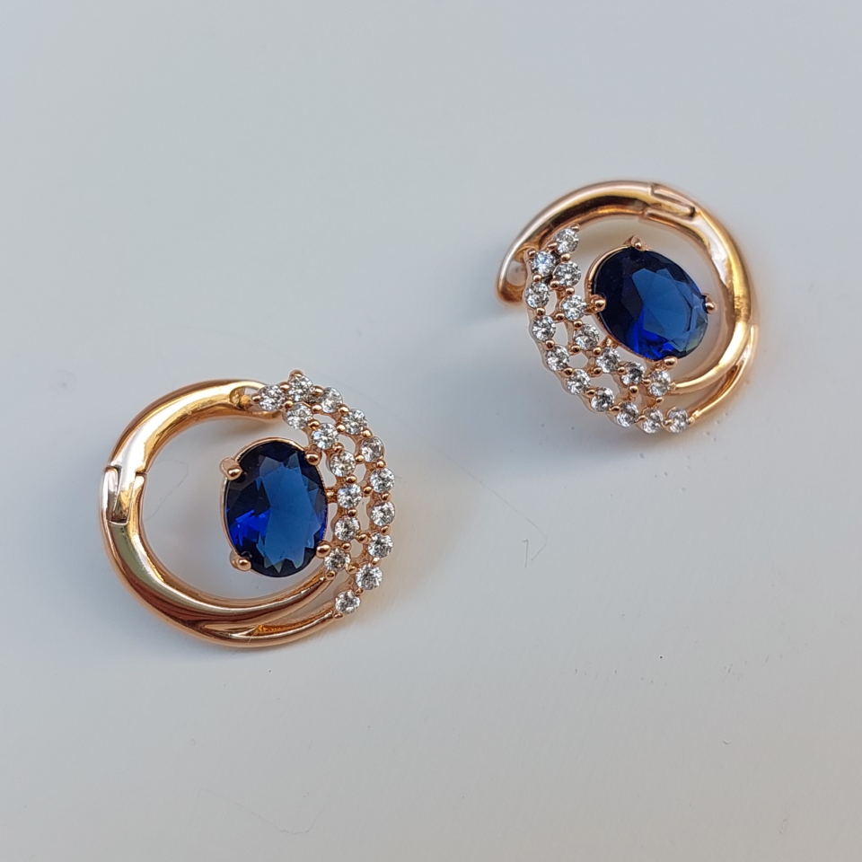 Xuping Lacivert Taşlı Küpe