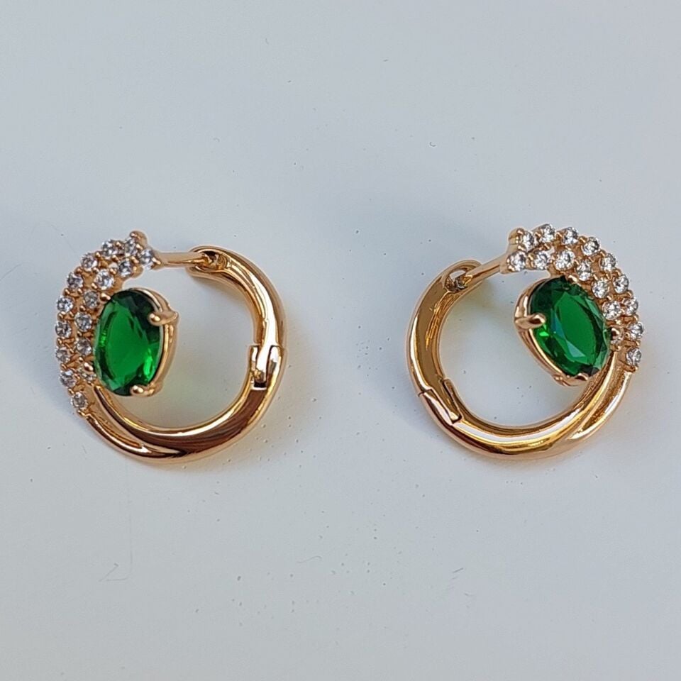 Xuping Yeşil Taşlı Küpe