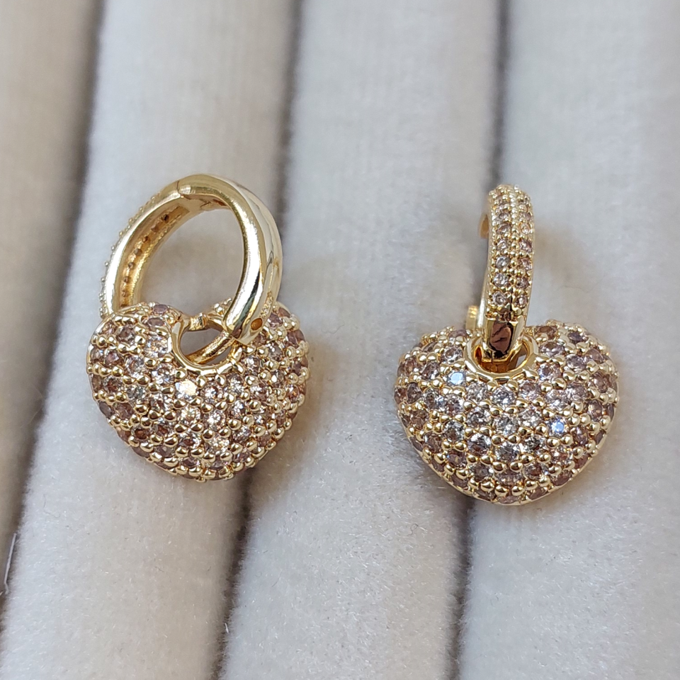 Vip Özel Seri Zirkon Kalp Küpe