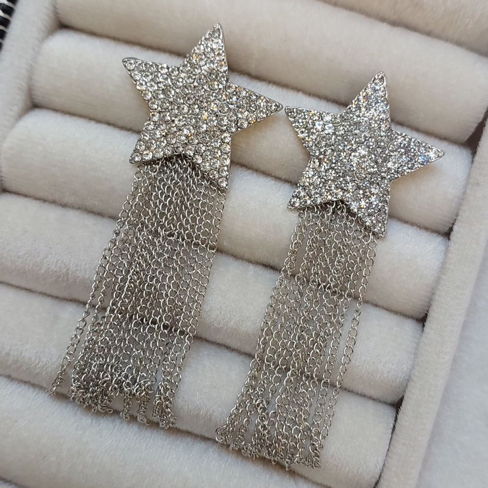 Taşlı Yıldız Küpe